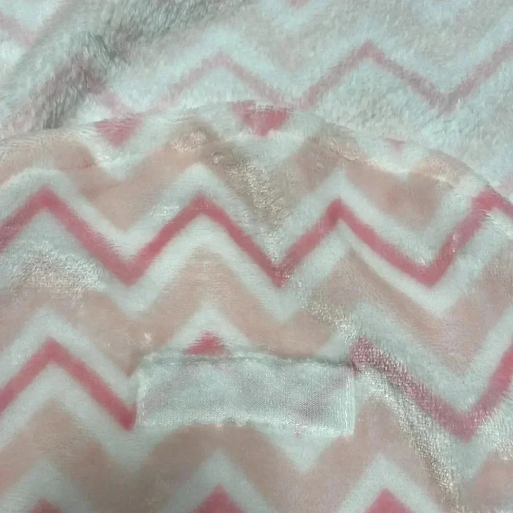 Little Beginnings Flannel Fleece Swaddle Sack, Floral Pink Chevron print - Picture 6 of 7